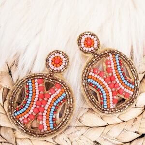 Josephine Coral Bead Earrings